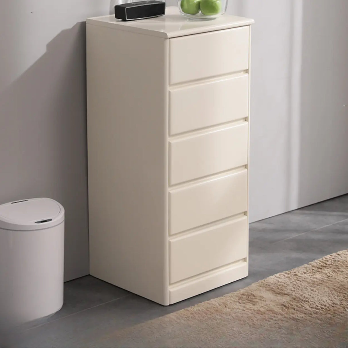 Natural Wood Vertical Filing Cabinet with Drawers Image - 23