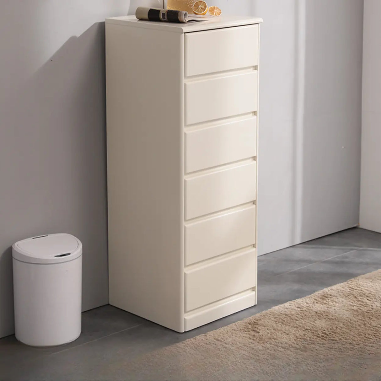 Natural Wood Vertical Filing Cabinet with Drawers Image - 24