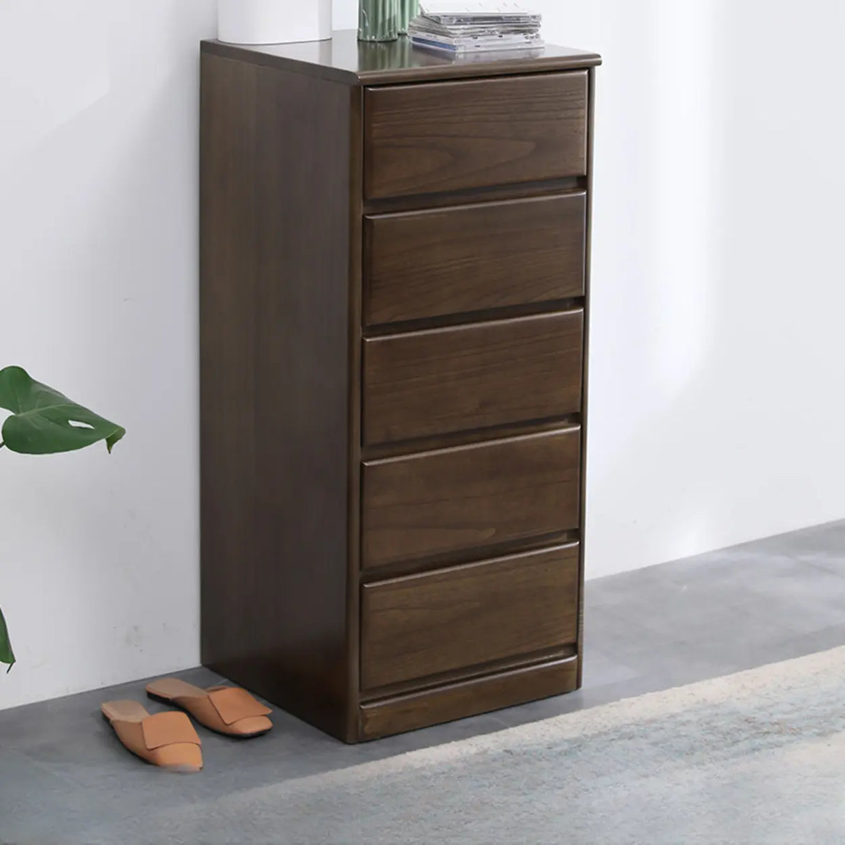 Natural Wood Vertical Filing Cabinet with Drawers Image - 27