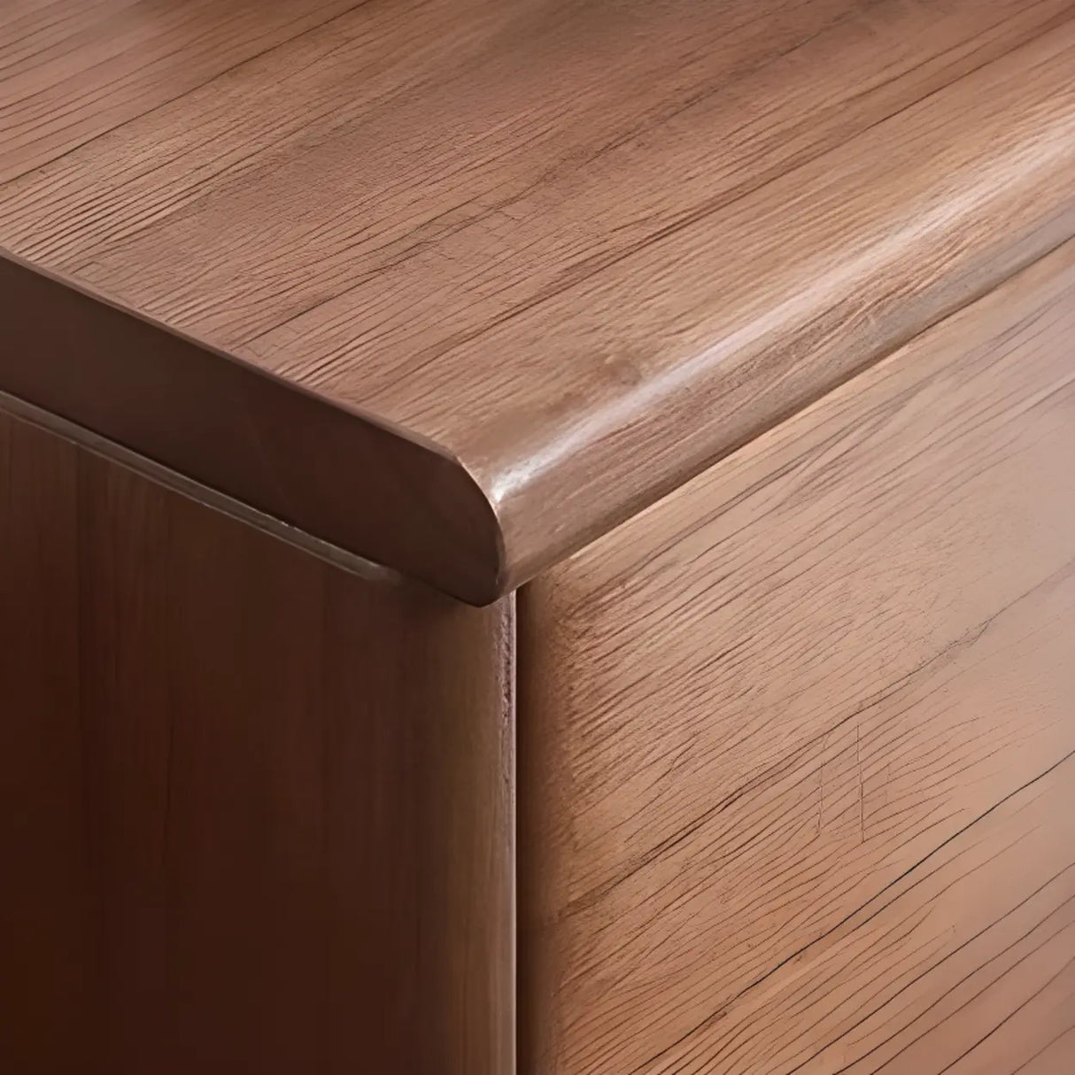 Natural Wood Vertical Filing Cabinet with Drawers Image - 4