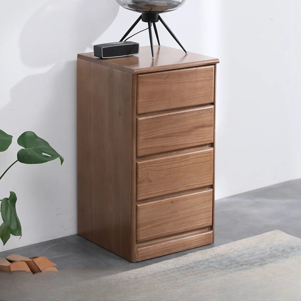 Natural Wood Vertical Filing Cabinet with Drawers Image - 9