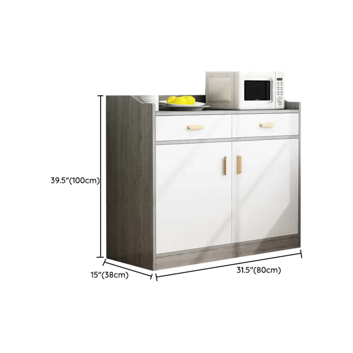 Natural Wood White Cabinets Shelves Open Storage Sideboard Image - 28