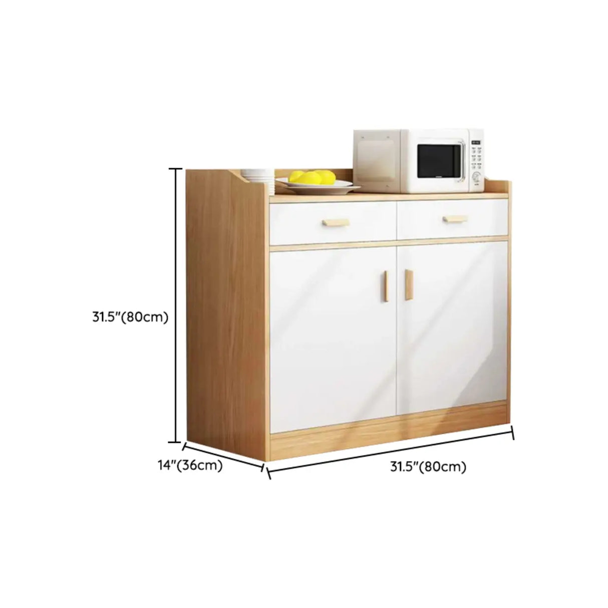 Natural Wood White Cabinets Shelves Open Storage Sideboard Image - 32