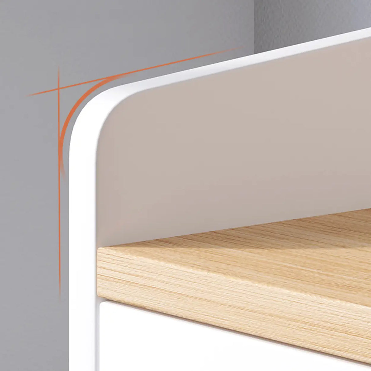 Natural Wood White Cabinets Shelves Open Storage Sideboard Image - 8