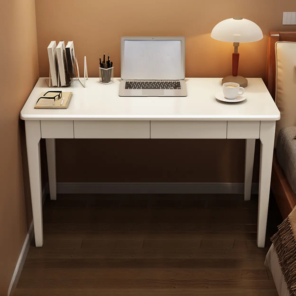 Natural Wooden Drawers Butcher Block Writing Desk Image - 5