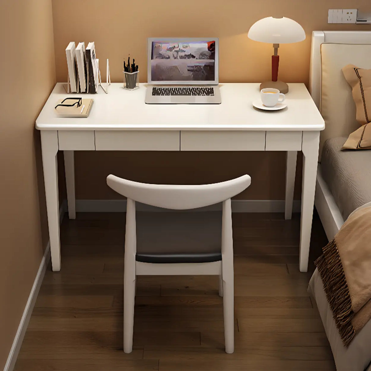 Natural Wooden Drawers Butcher Block Writing Desk Image - 6