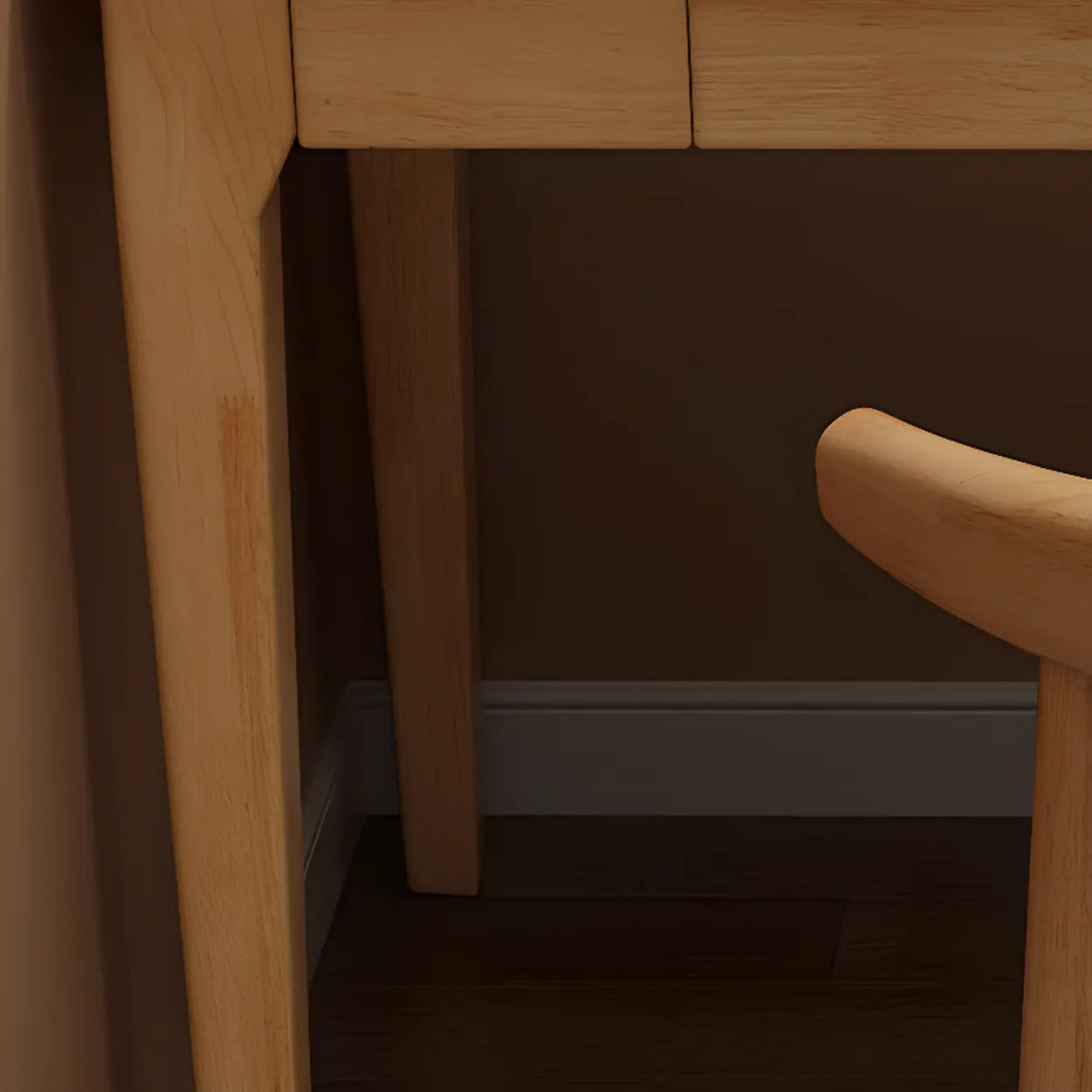 Natural Wooden Drawers Butcher Block Writing Desk Image - 9