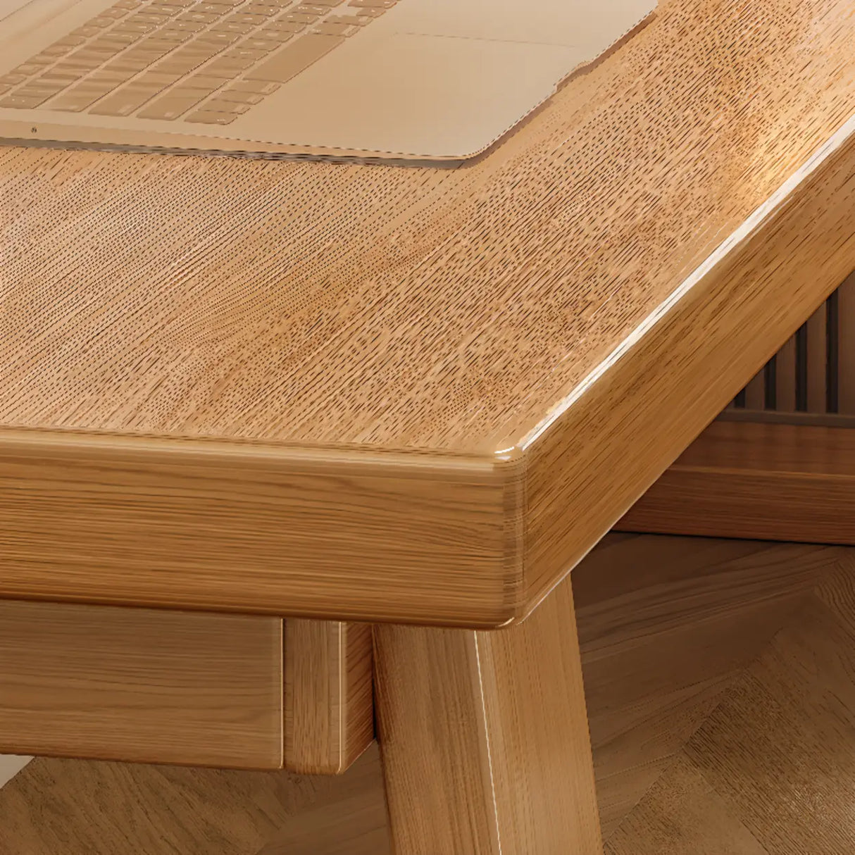 Natural Wooden Rectangular Sledge Desk for Home Use Image - 18