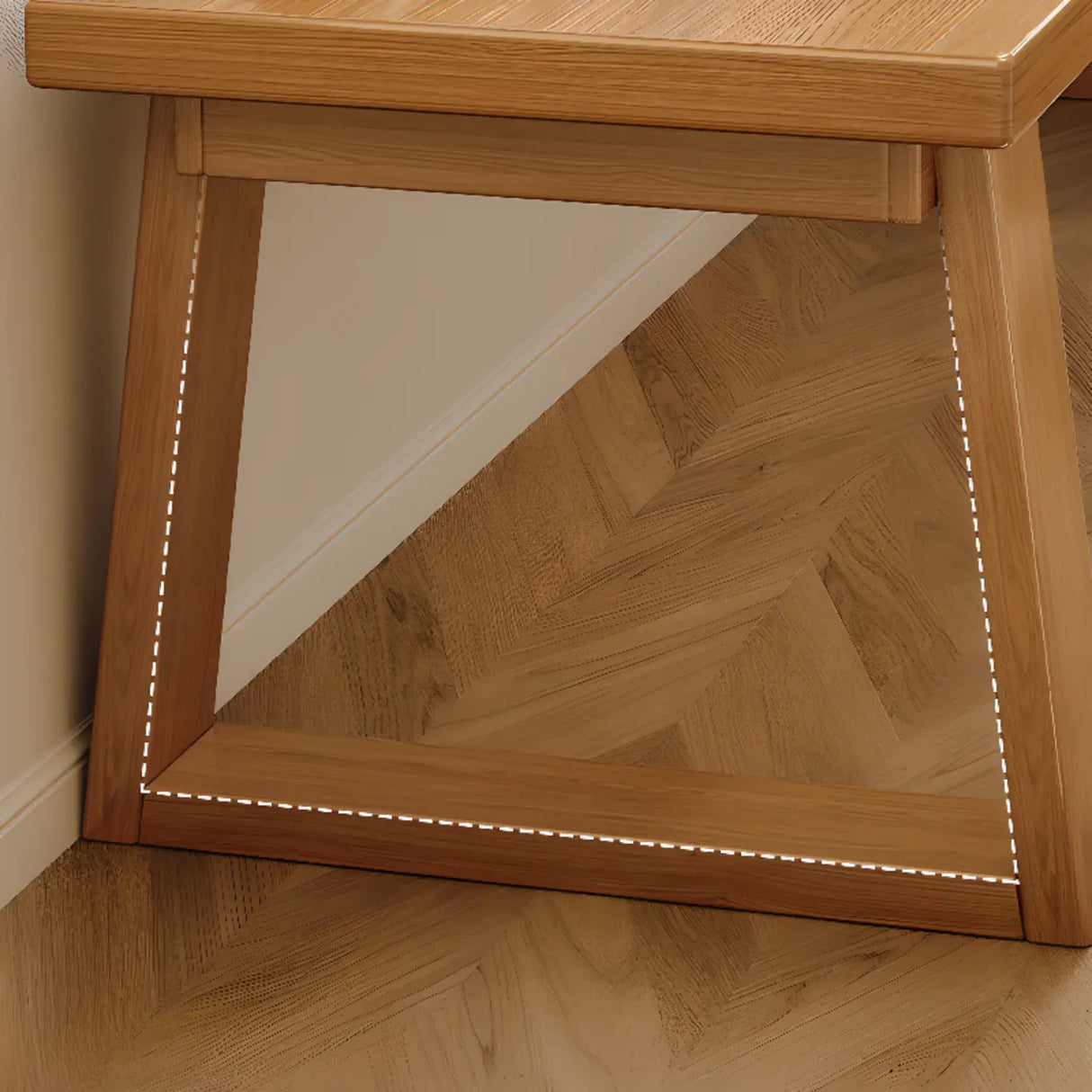 Natural Wooden Rectangular Sledge Desk for Home Use Image - 20