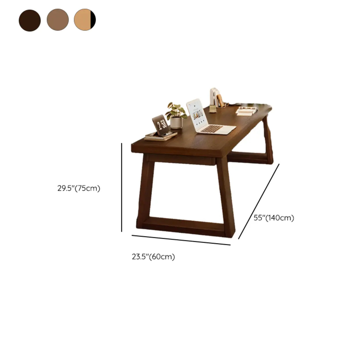 Natural Wooden Rectangular Sledge Desk for Home Use Image - 22