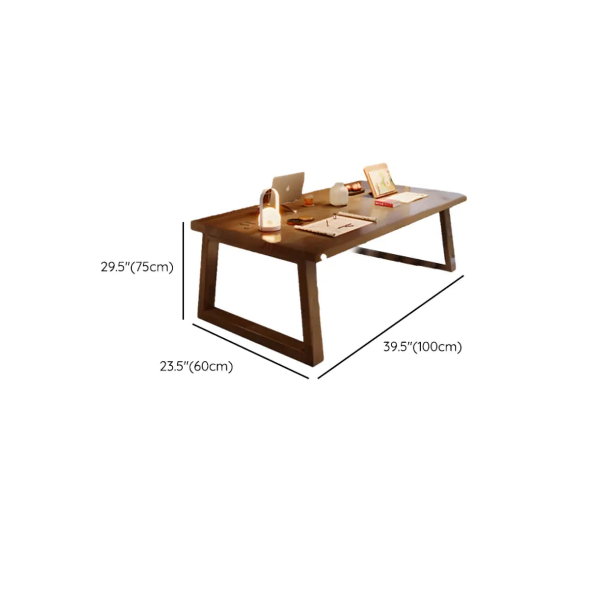 Natural Wooden Rectangular Sledge Desk for Home Use Image - 25