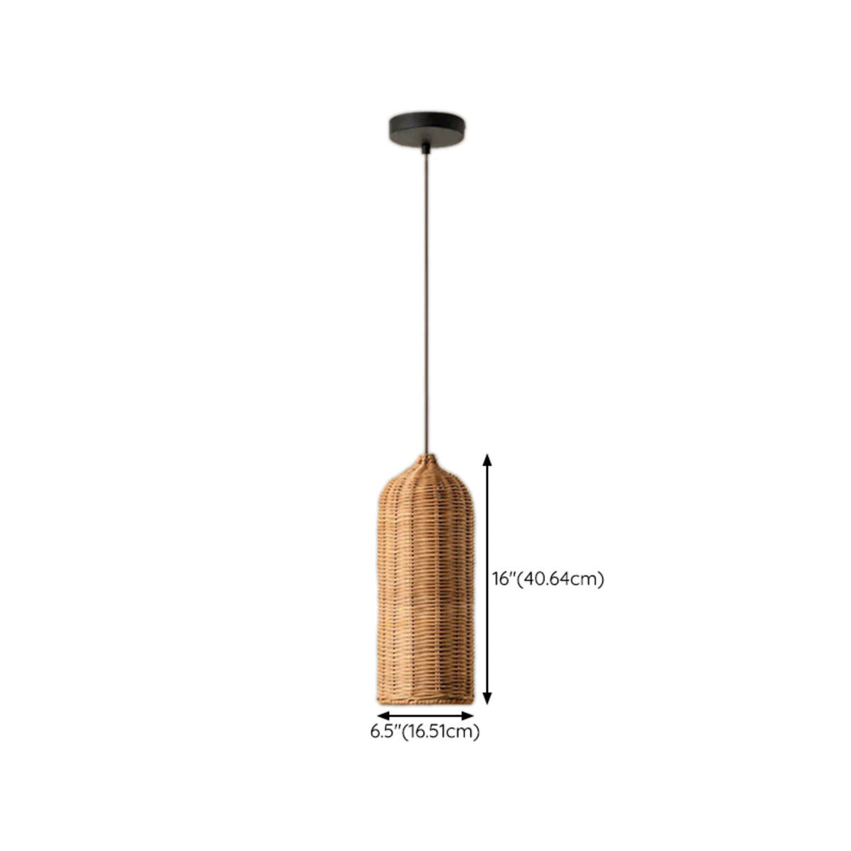 Natural Woven Barrel Rattan Pendant Light Set