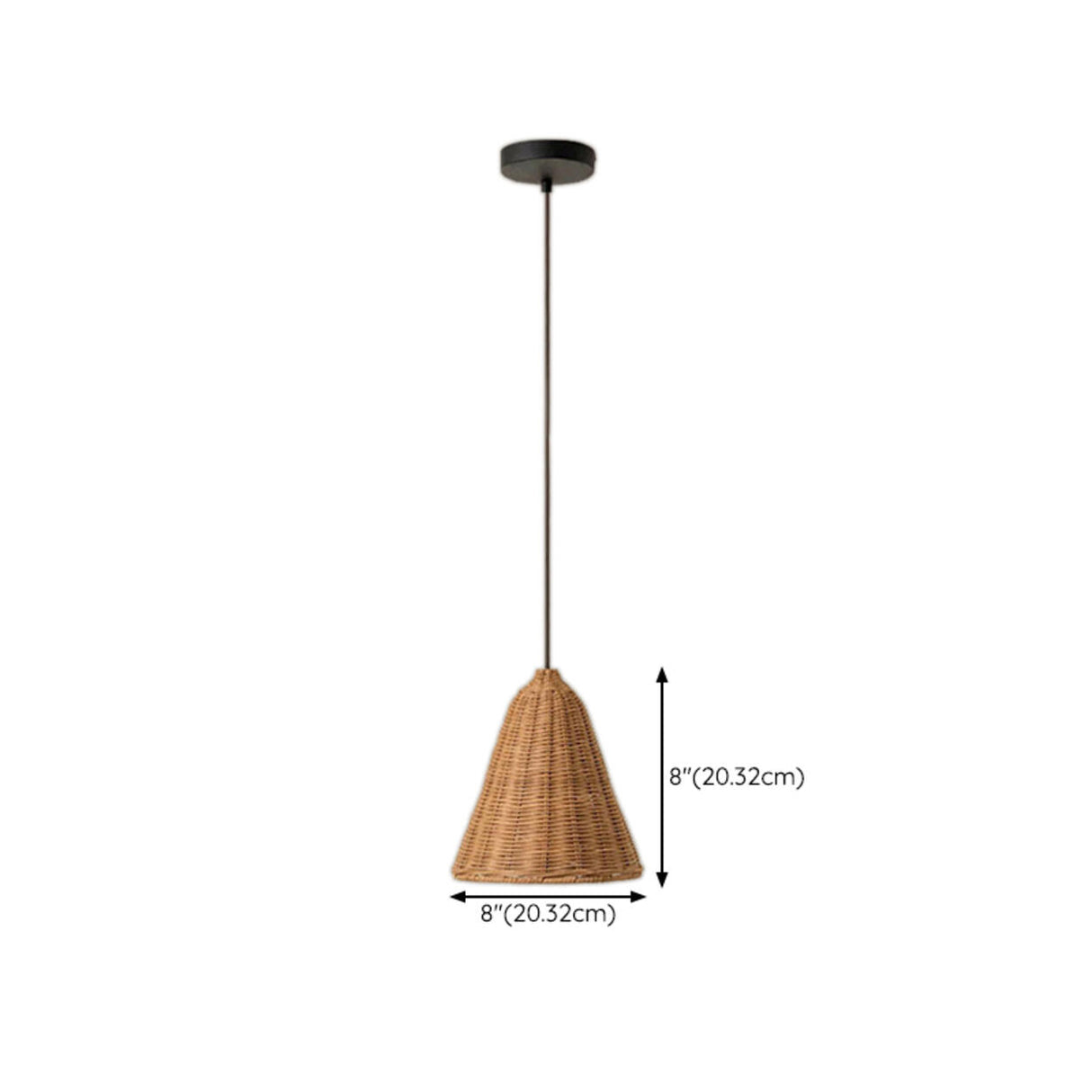 Natural Woven Barrel Rattan Pendant Light Set Image - 18