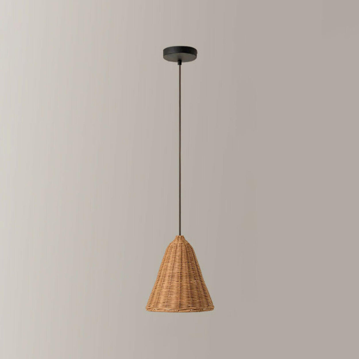 Natural Woven Barrel Rattan Pendant Light Set Image - 7