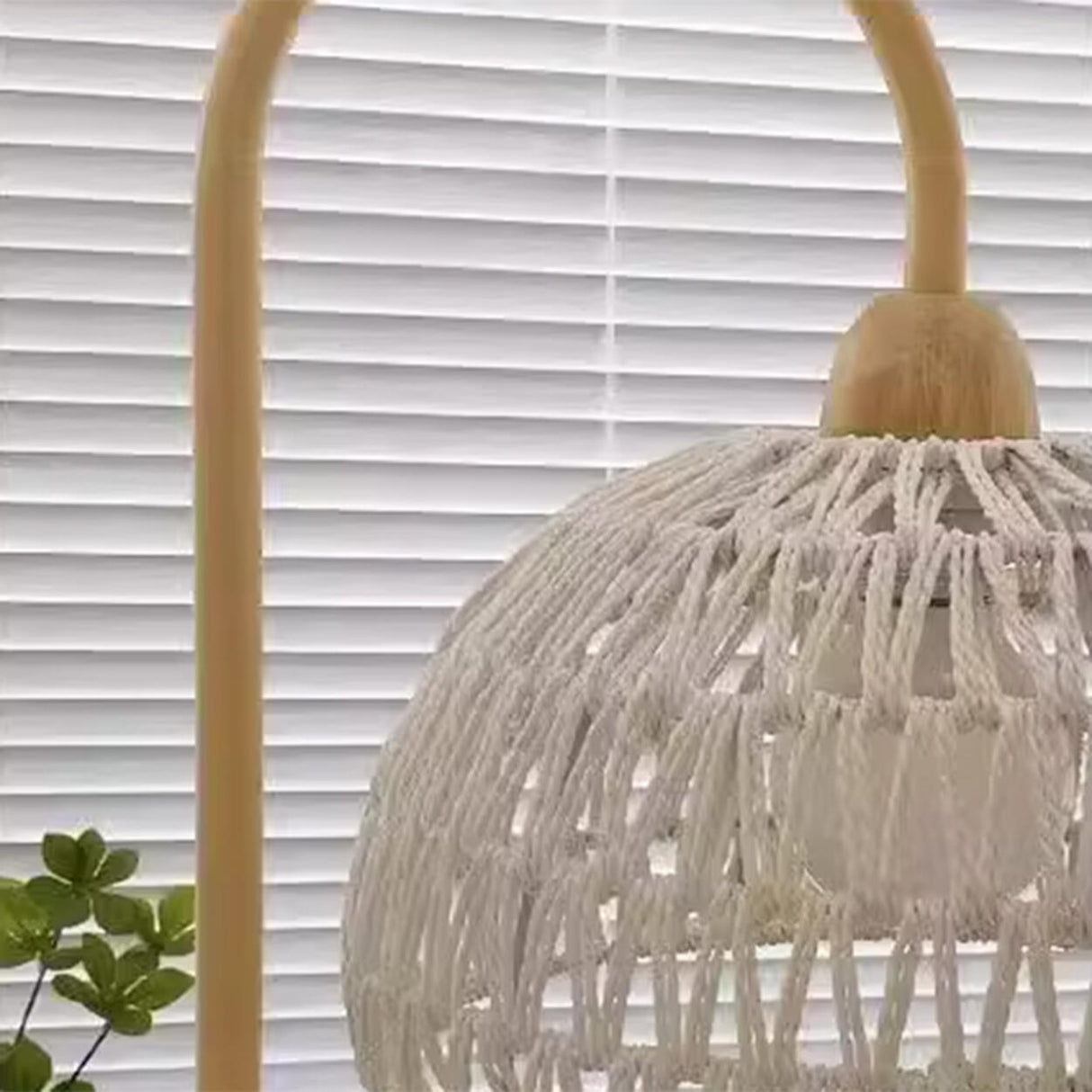 Natural Woven Rattan Dome Living Room Floor Lamp Image - 9