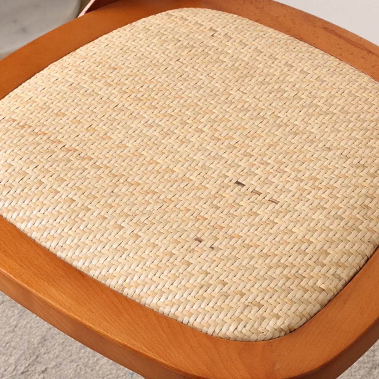 Natural Woven Wooden Cross-Back Beech Dining Chair Image - 12