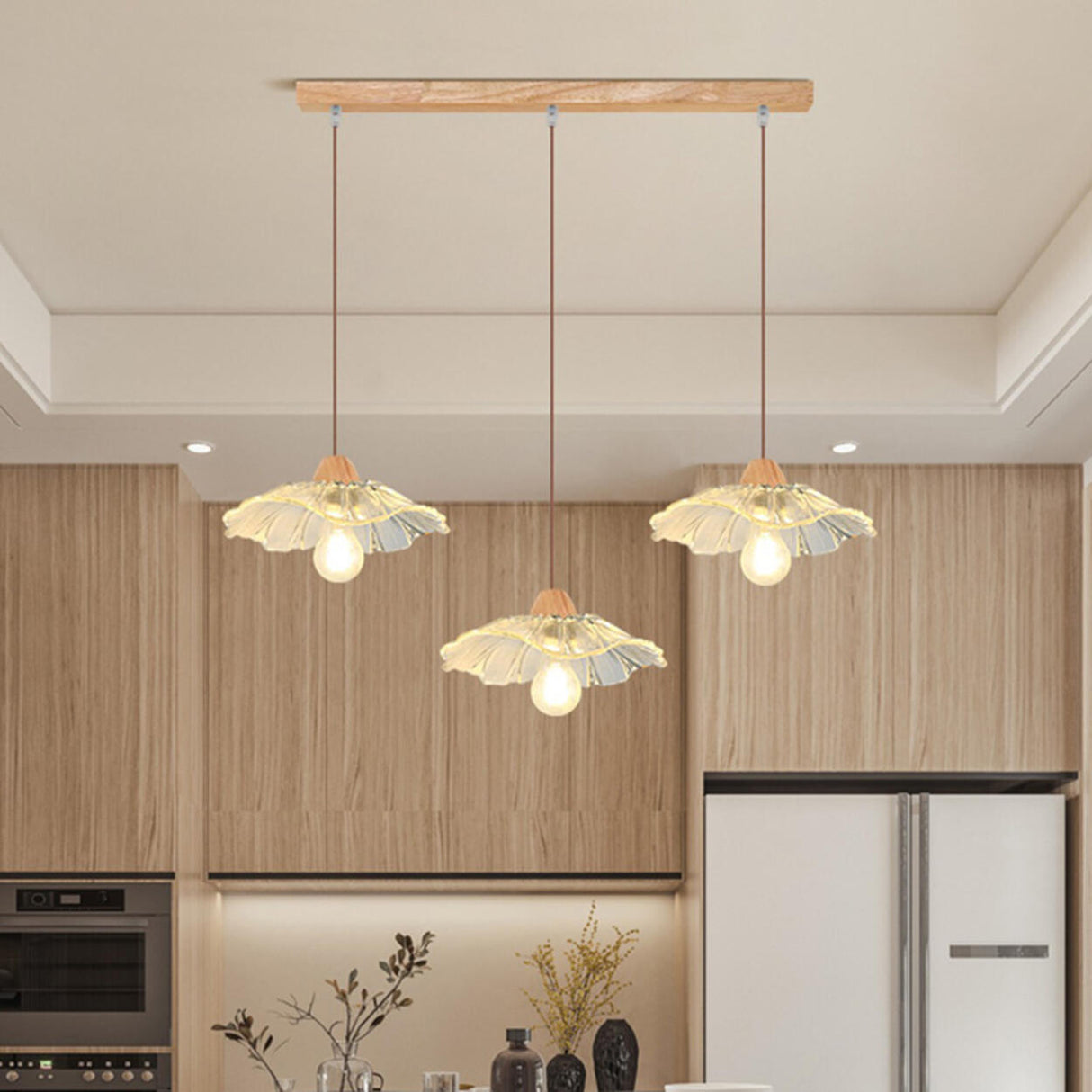 Nature 3-Light Adjustable Floral Island Pendant Light Image - 4