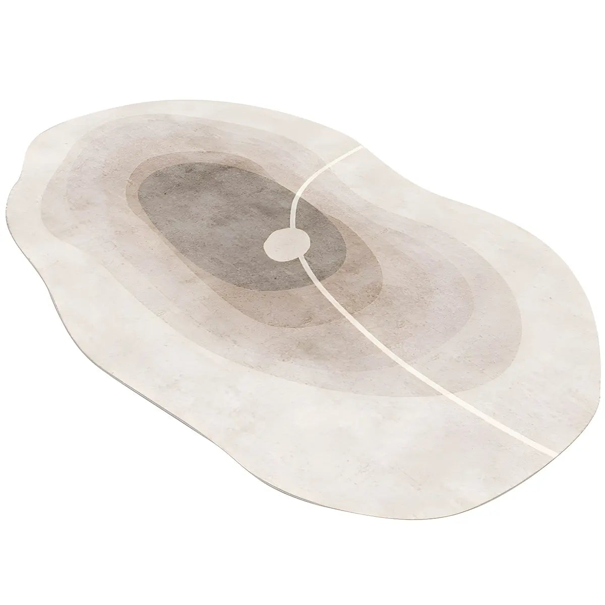 Nordic Abstract Irregular Polyester Gray Area Rug Image - 5