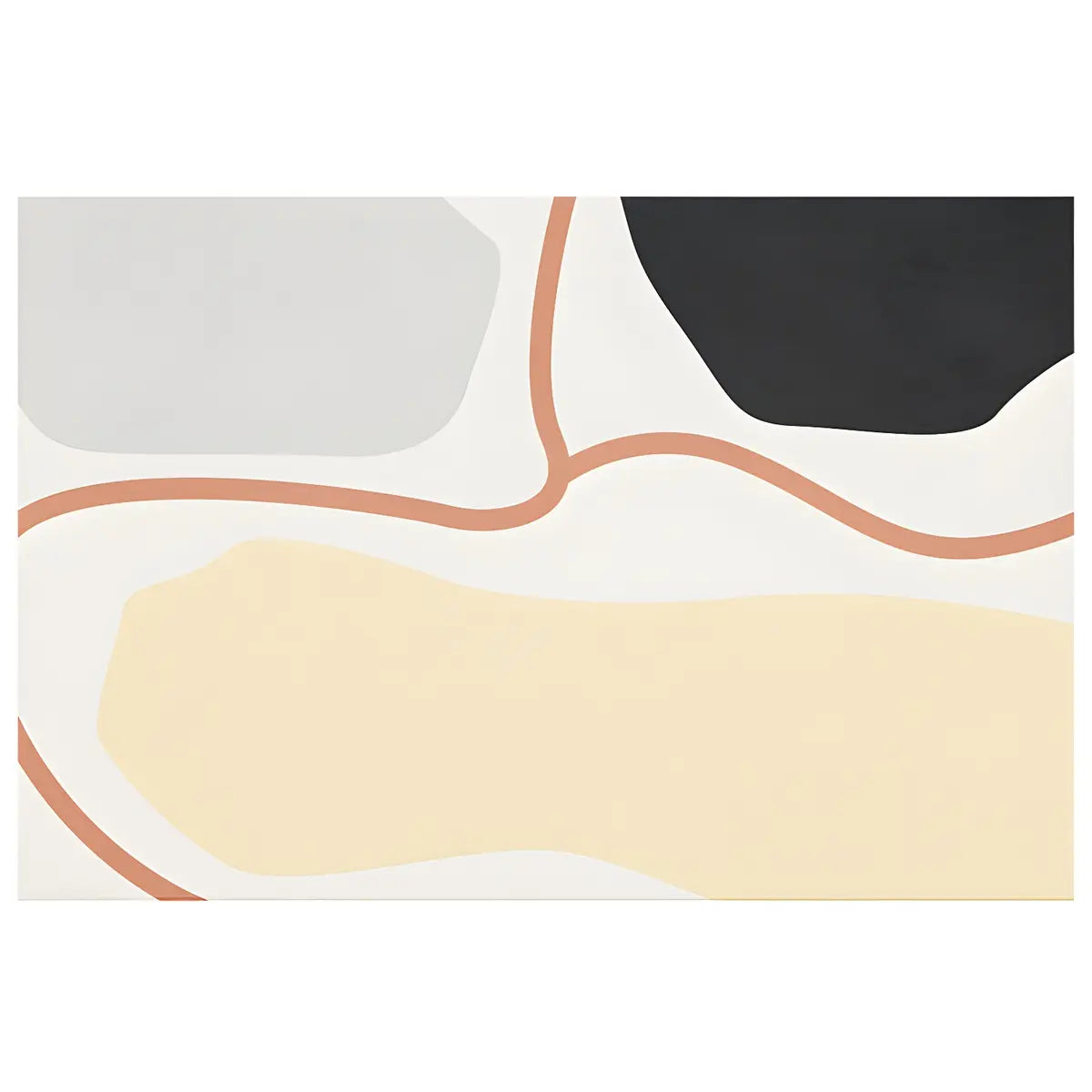 Nordic Abstract Rectangular Velvet Beige Area Rug Image - 11