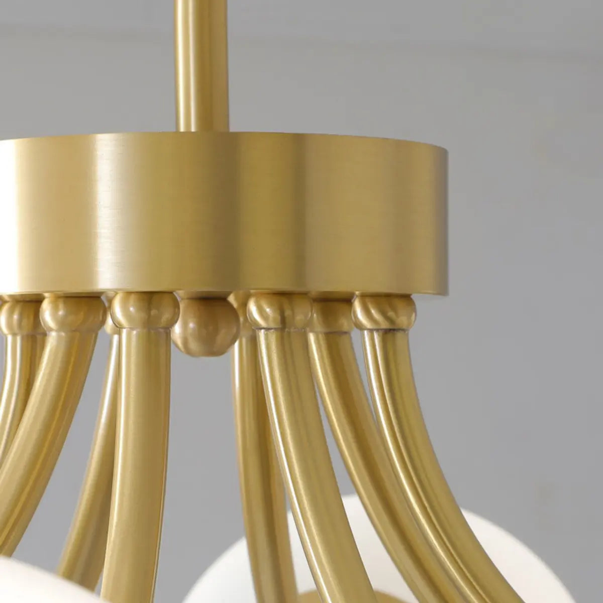 Nordic Arm Globe Living Room Gold 8-Light Chandelier Image - 10