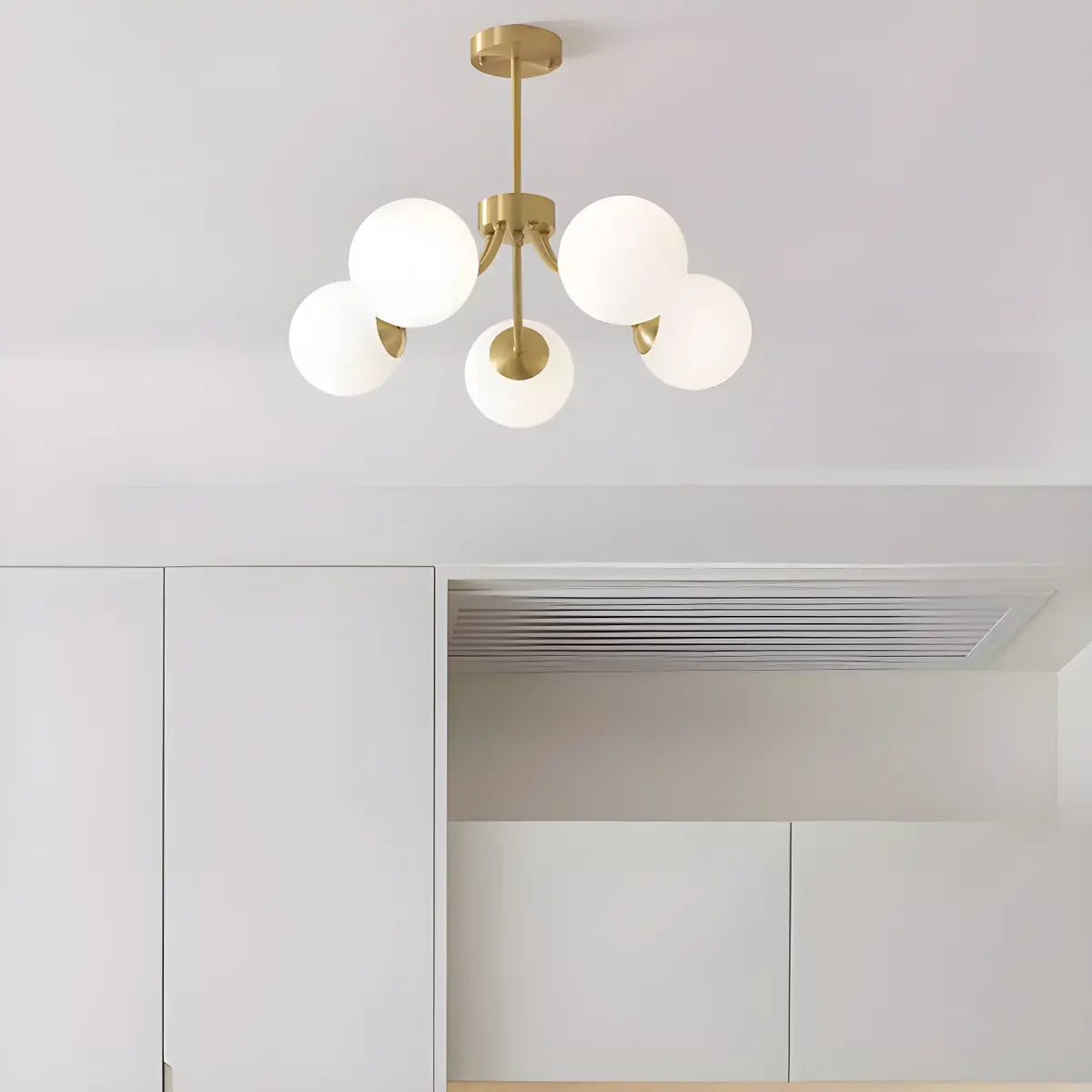 Nordic Arm Globe Living Room Gold 8-Light Chandelier Image - 13