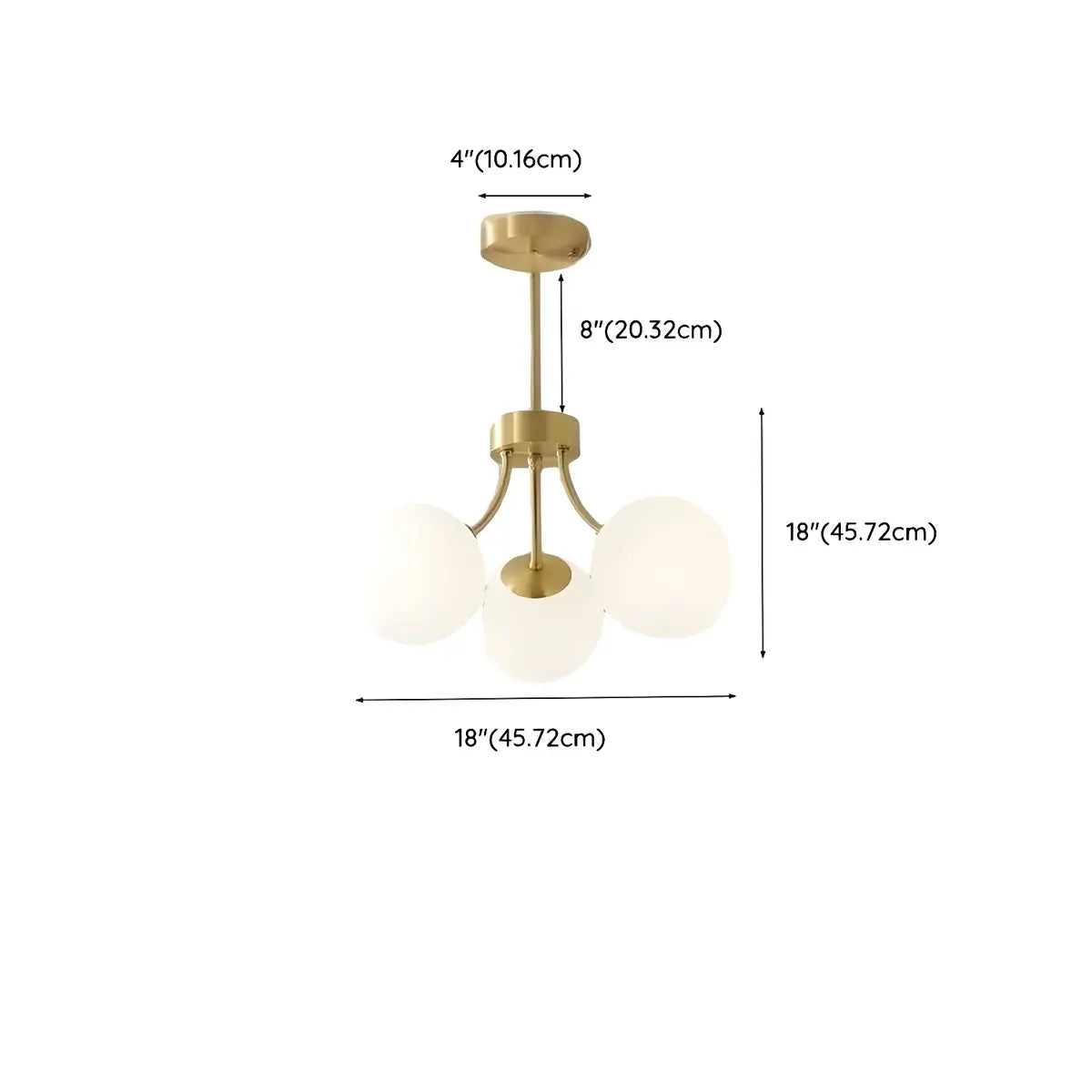 Nordic Arm Globe Living Room Gold 8-Light Chandelier
