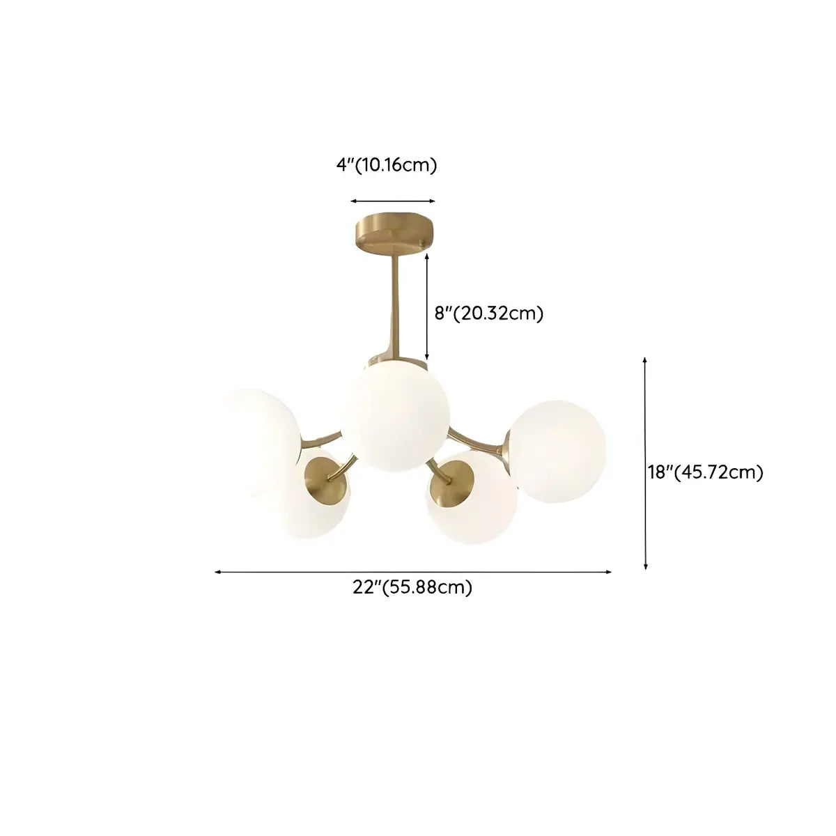 Nordic Arm Globe Living Room Gold 8-Light Chandelier Image - 16