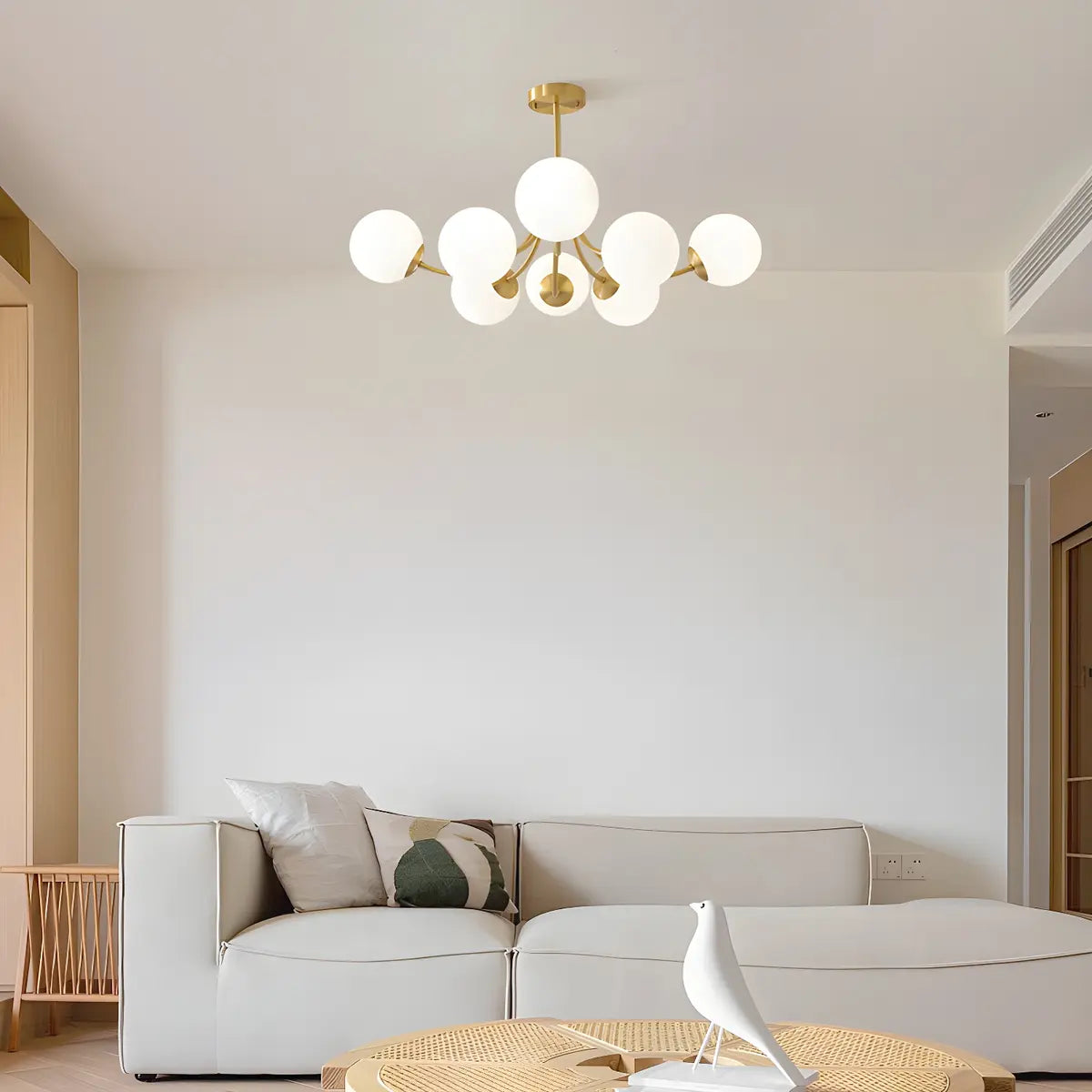 Nordic Arm Globe Living Room Gold 8-Light Chandelier Image - 4