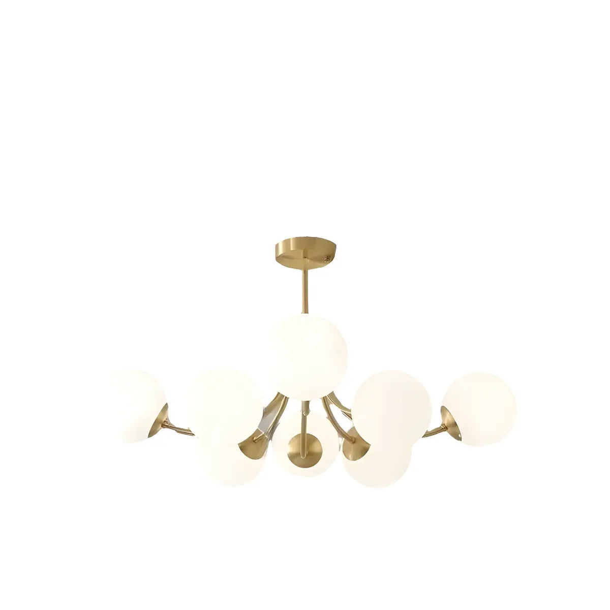 Nordic Arm Globe Living Room Gold 8-Light Chandelier Image - 5