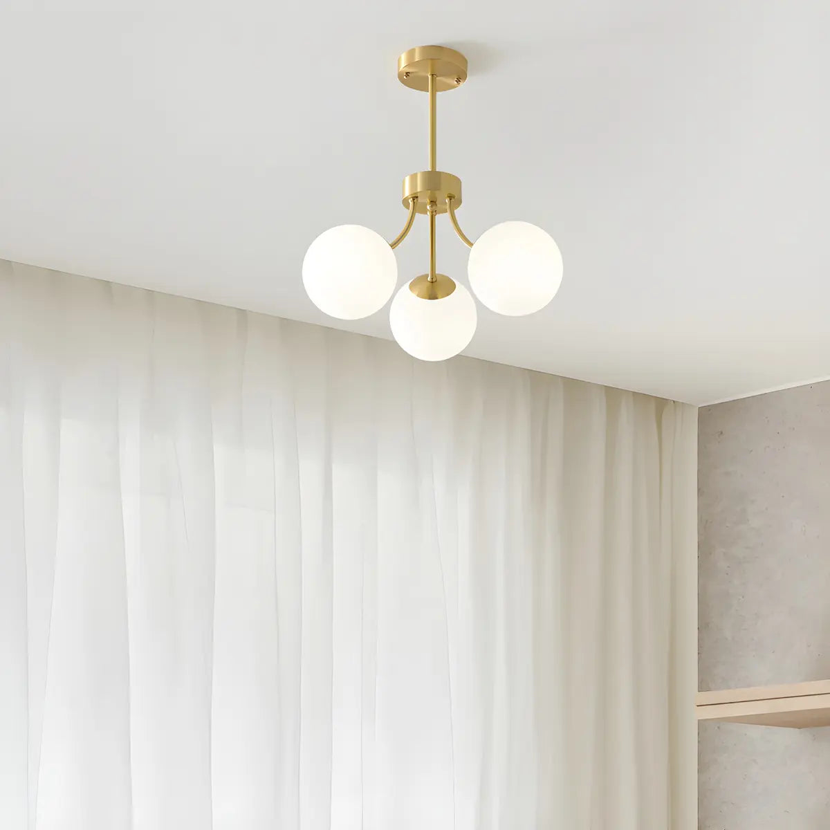 Nordic Arm Globe Living Room Gold 8-Light Chandelier Image - 6