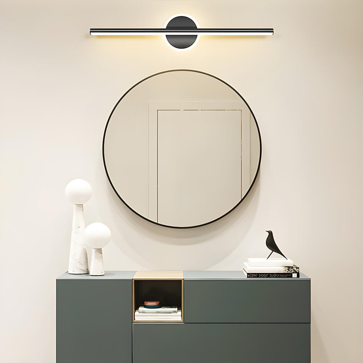 Nordic Black Strip Simple Geometric Accent Vanity Light Image - 16