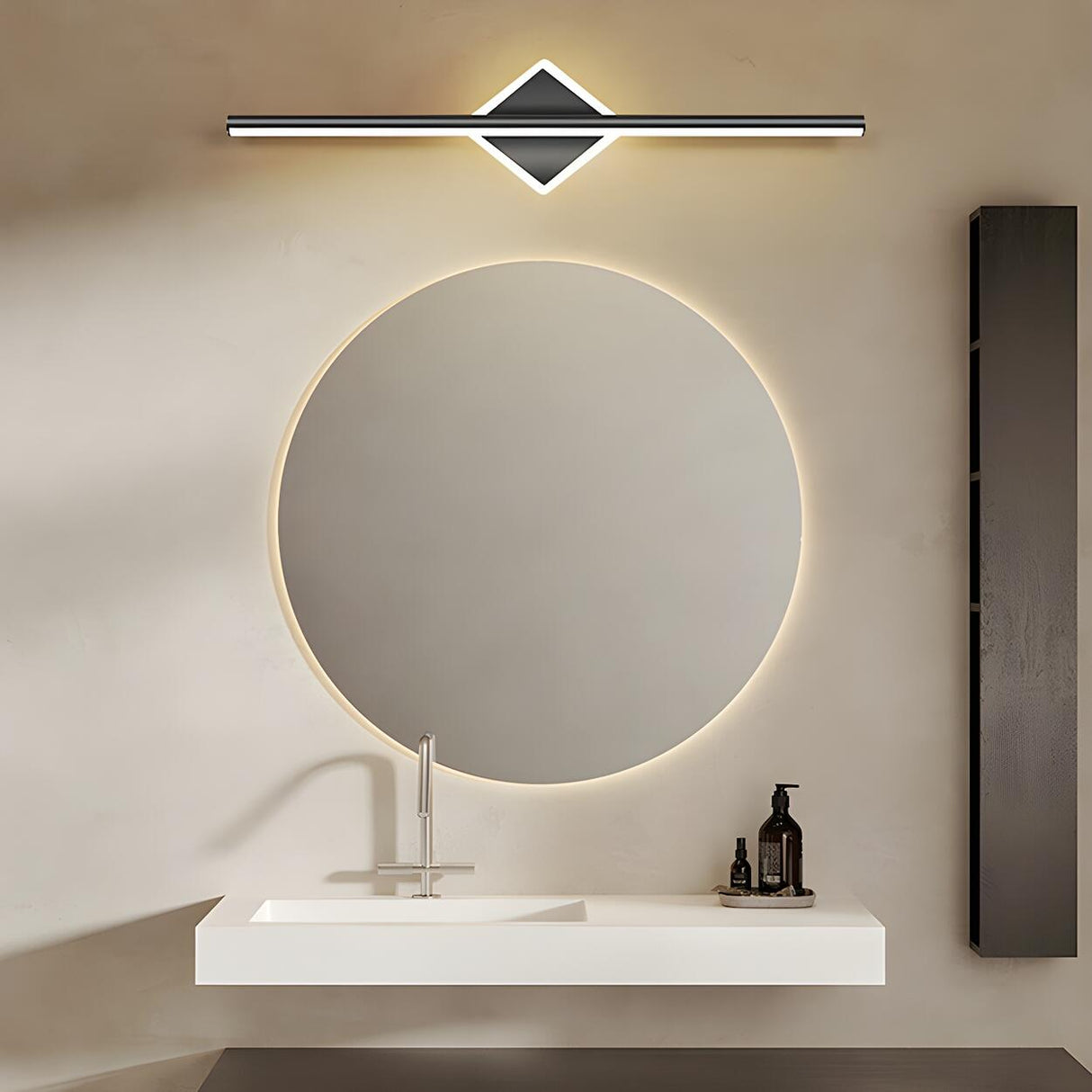 Nordic Black Strip Simple Geometric Accent Vanity Light Image - 18