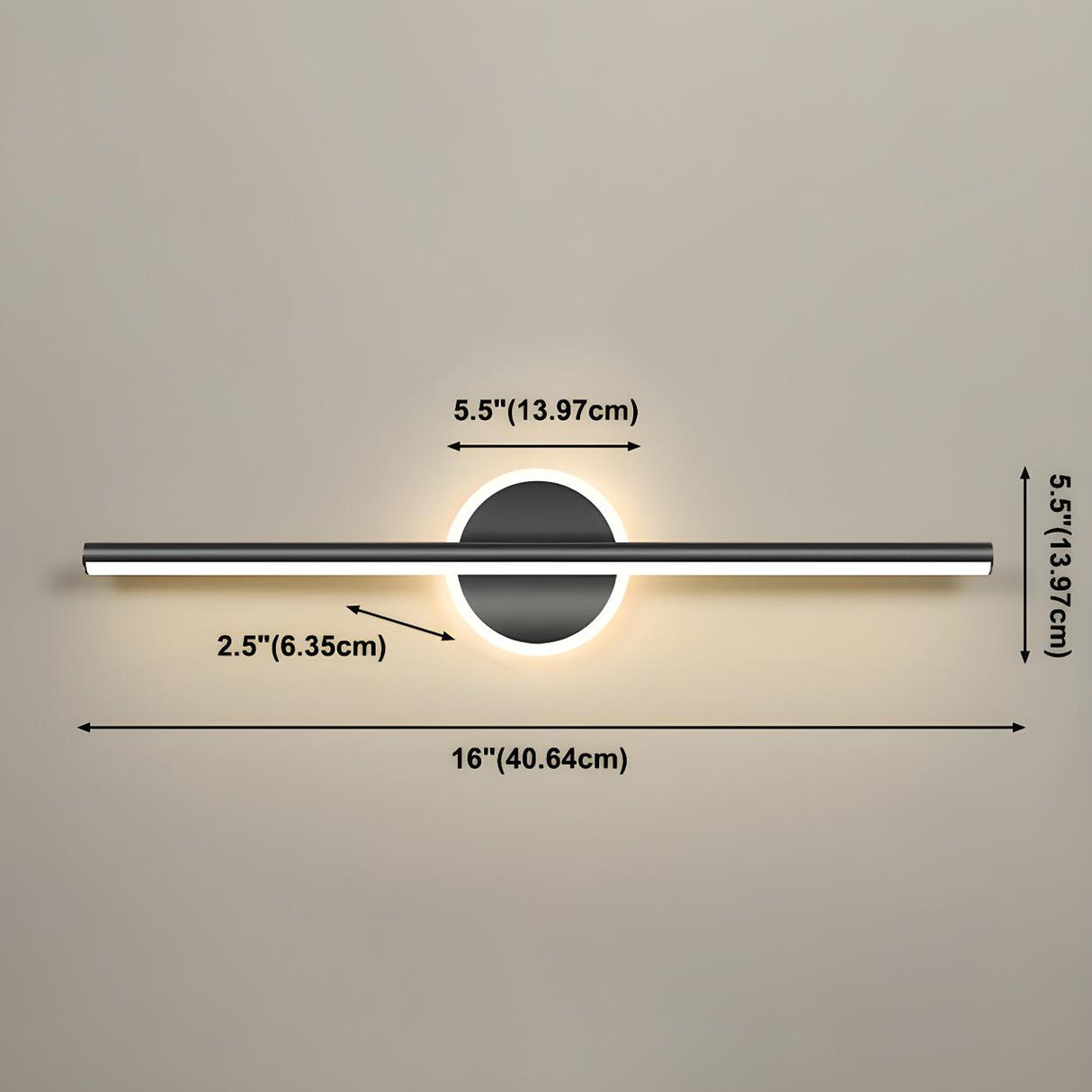 Nordic Black Strip Simple Geometric Accent Vanity Light