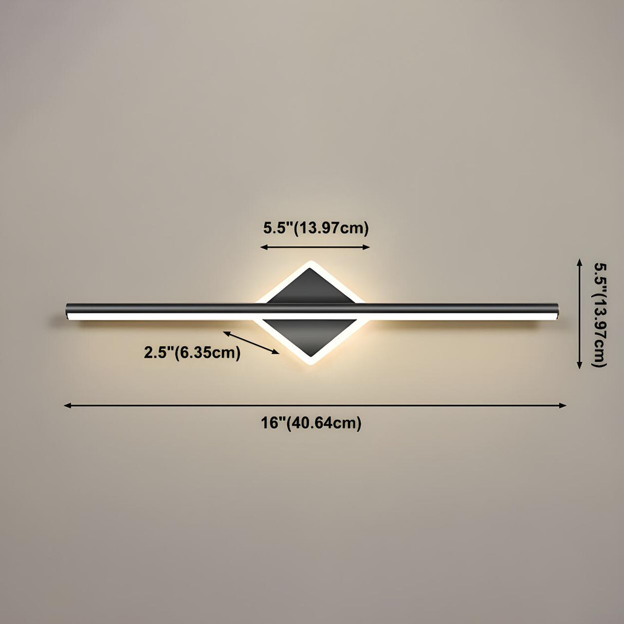 Nordic Black Strip Simple Geometric Accent Vanity Light Image - 23