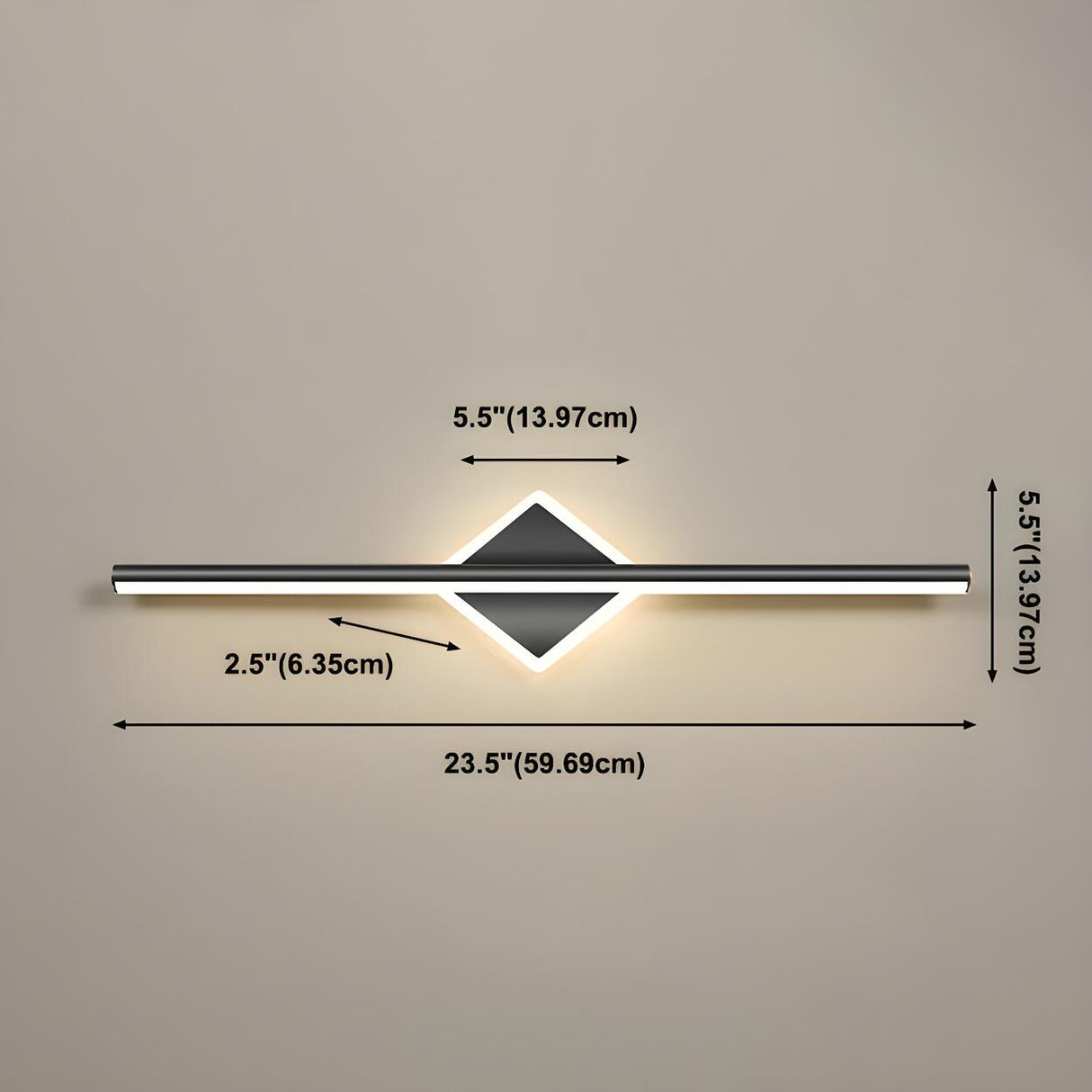 Nordic Black Strip Simple Geometric Accent Vanity Light Image - 25