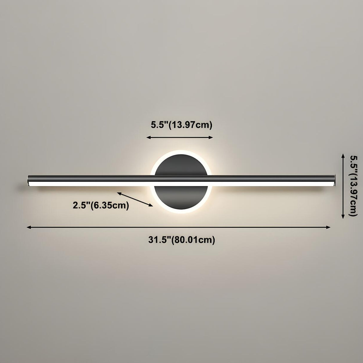 Nordic Black Strip Simple Geometric Accent Vanity Light Image - 26