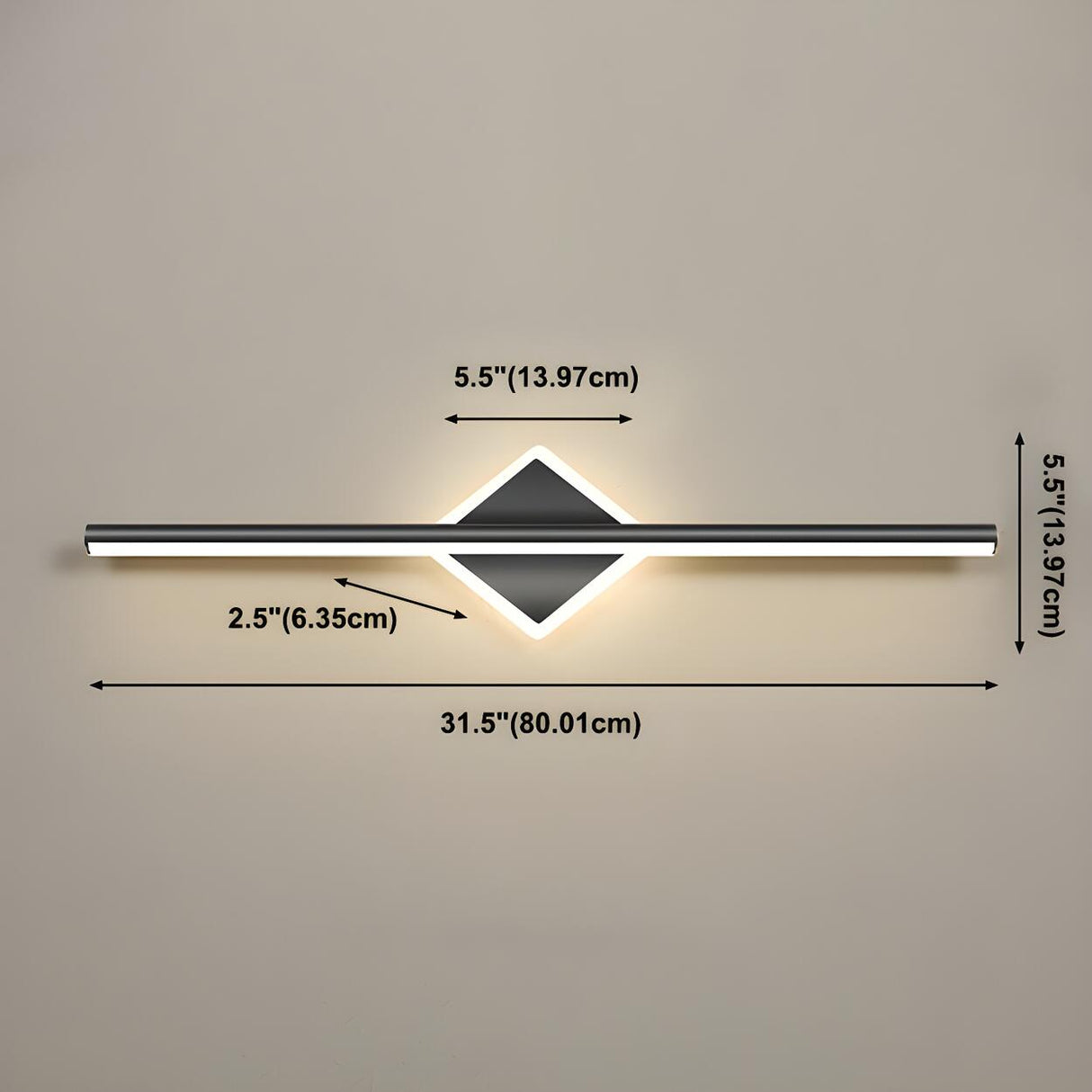 Nordic Black Strip Simple Geometric Accent Vanity Light Image - 27