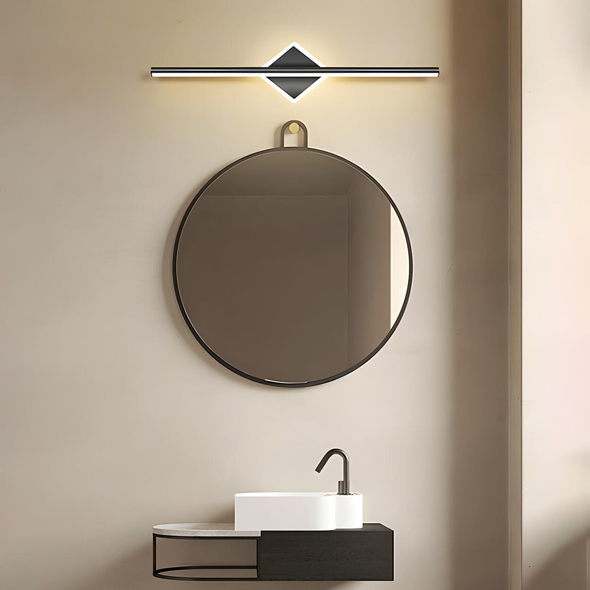Nordic Black Strip Simple Geometric Accent Vanity Light Image - 4
