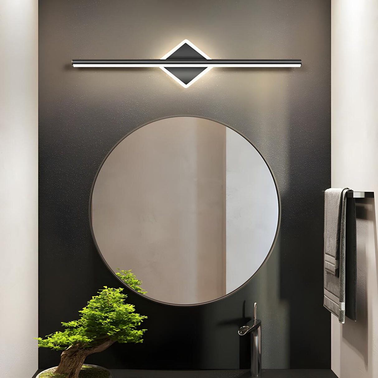 Nordic Black Strip Simple Geometric Accent Vanity Light Image - 8