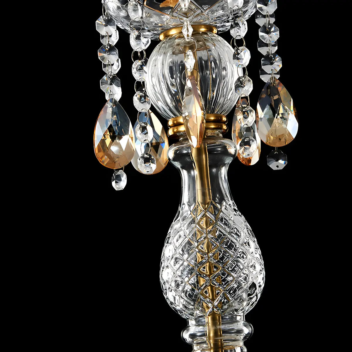 Nordic Clear Dome Bedroom Adjustable Crystal Pendant Light Image - 13