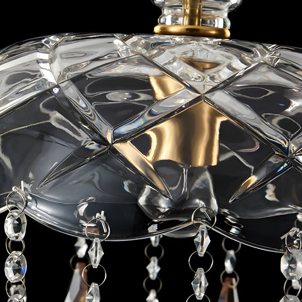 Nordic Clear Dome Bedroom Adjustable Crystal Pendant Light Image - 14