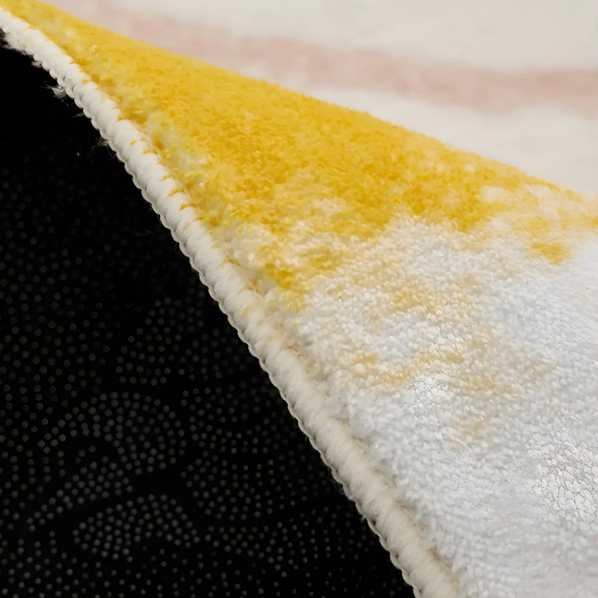 Nordic Color Block Polyester Beige Non-Slip Area Rug Image - 15