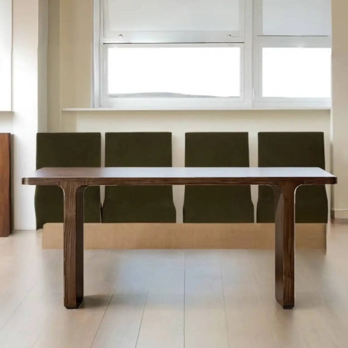 Nordic Design Entryway Rectangular Oak Console Table Image - 4