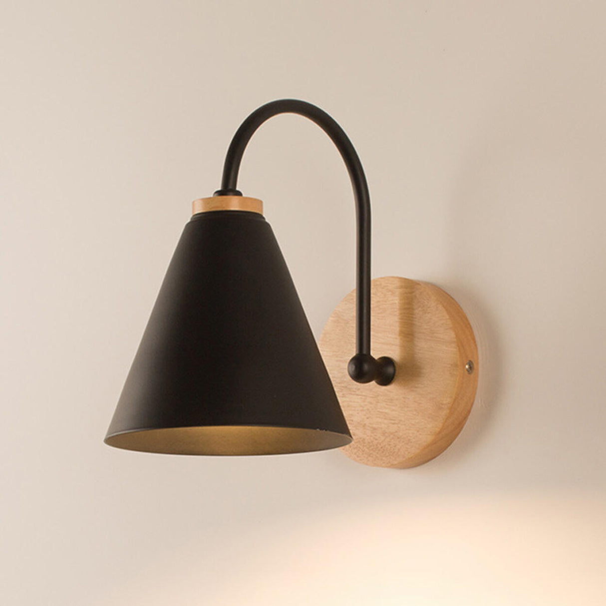 Nordic Durable Cone Wooden LED Wall Sconce Light Image - 11