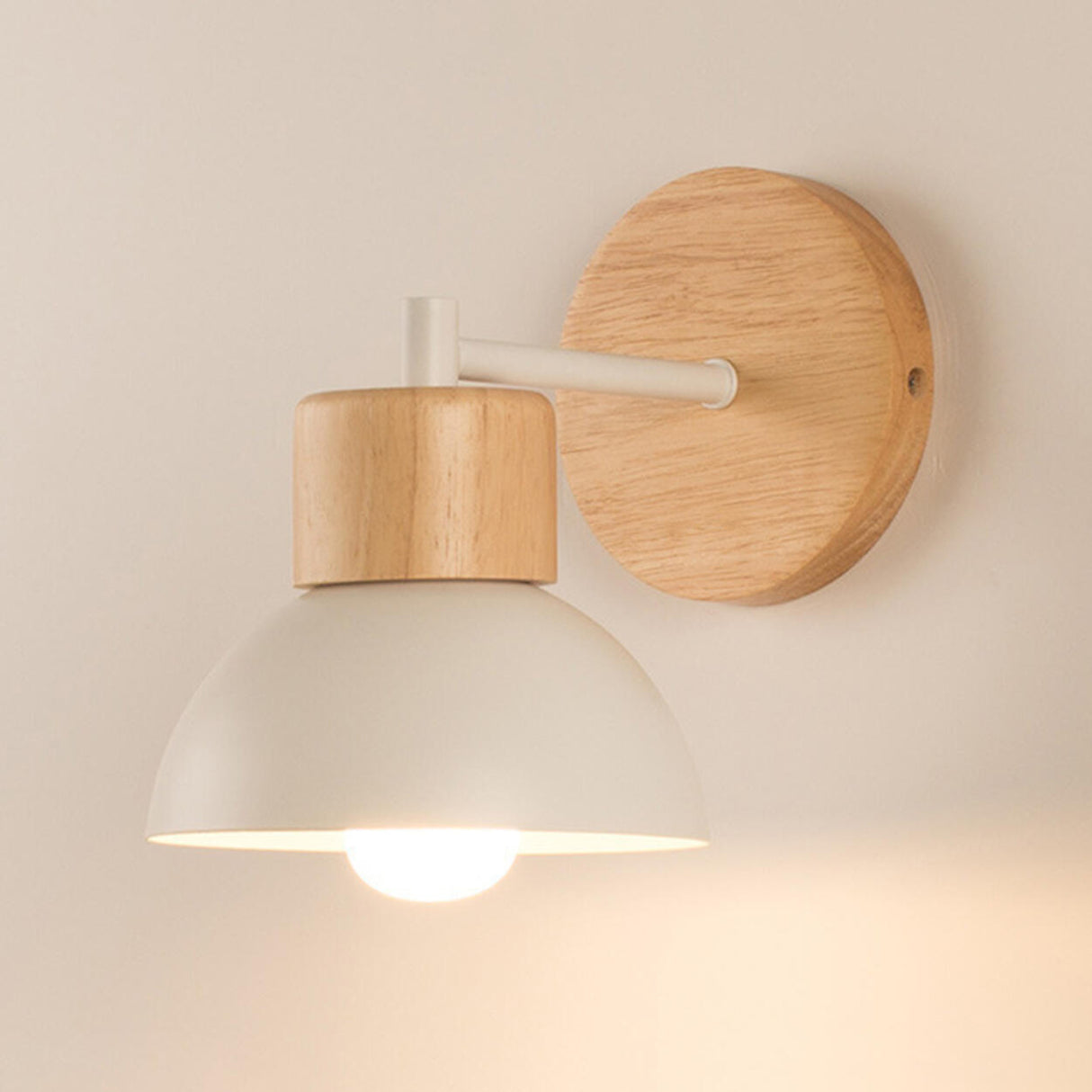 Nordic Durable Cone Wooden LED Wall Sconce Light Image - 3