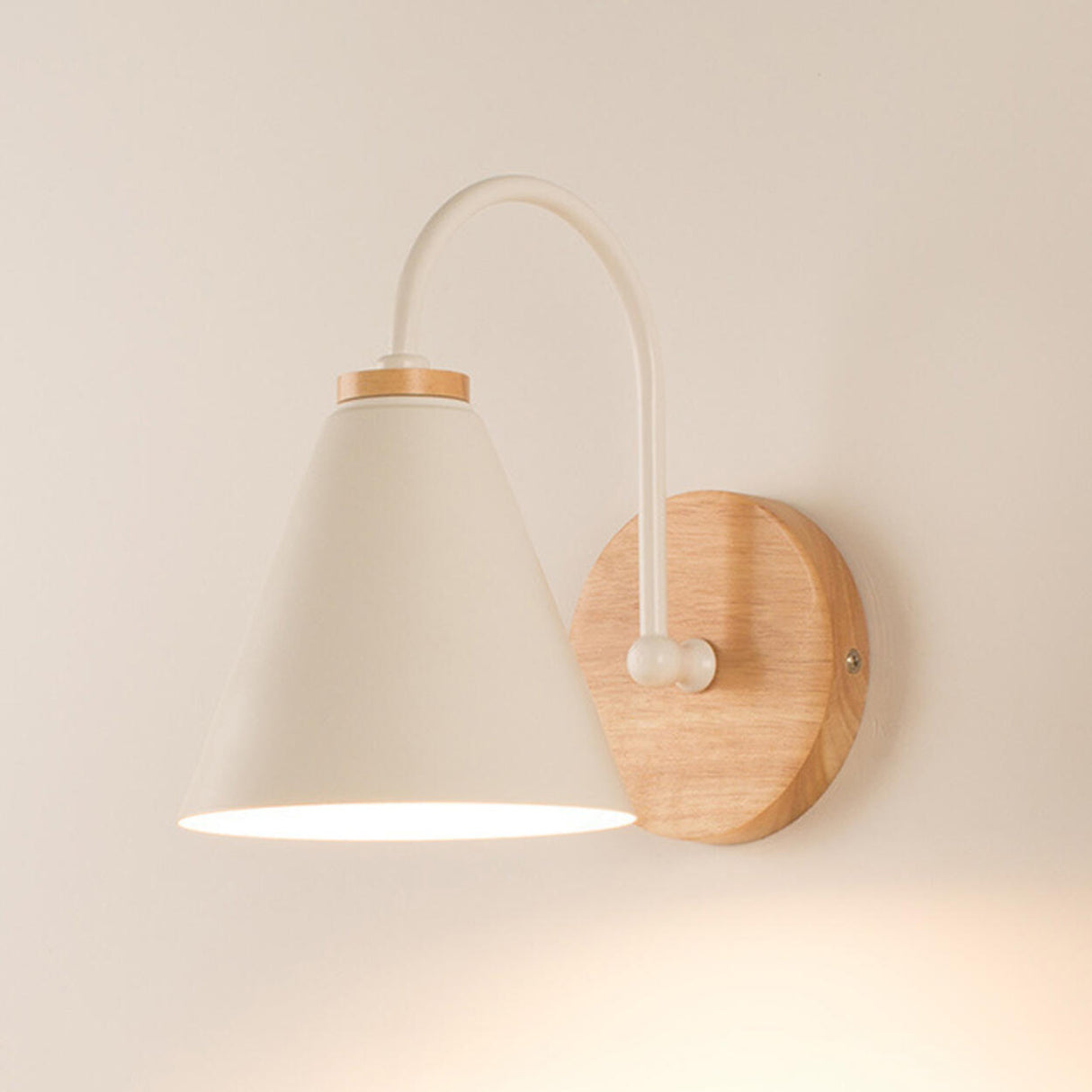 Nordic Durable Cone Wooden LED Wall Sconce Light Image - 5