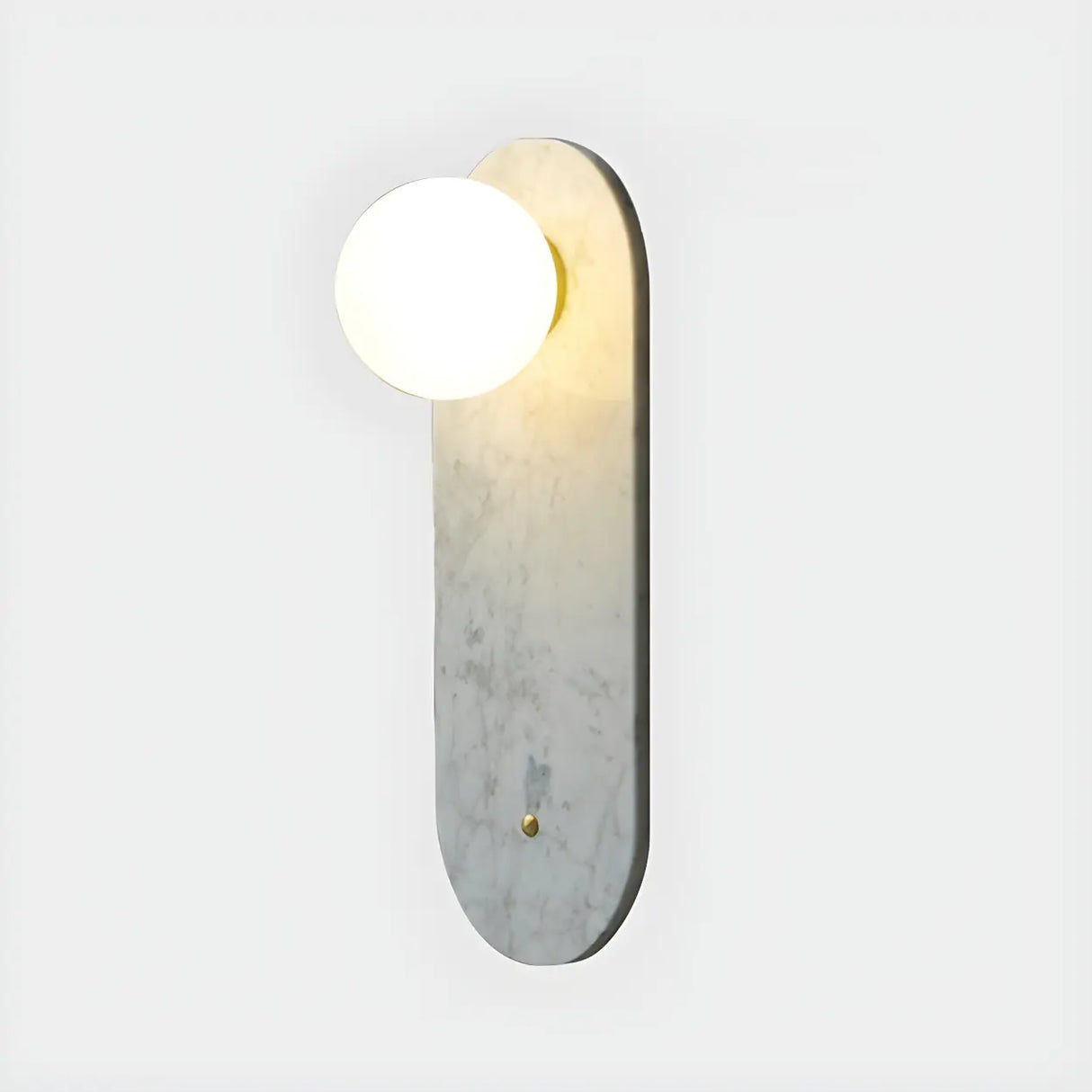 Nordic Elegant Oval White Marble Mini Bedroom Wall Sconce Image - 10