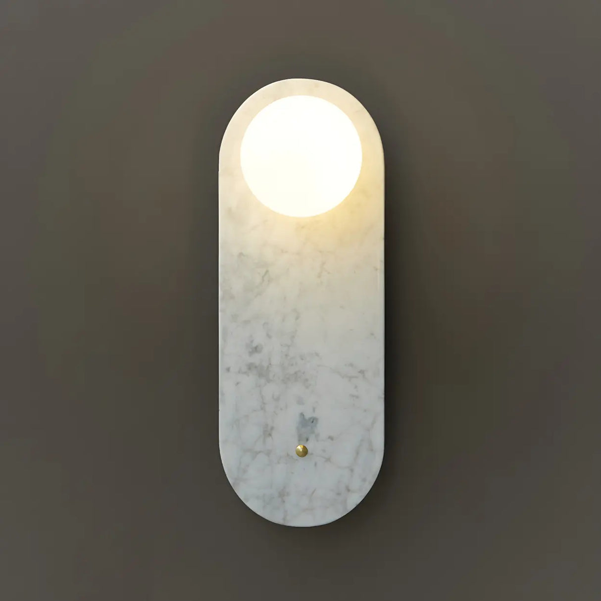 Nordic Elegant Oval White Marble Mini Bedroom Wall Sconce Image - 11