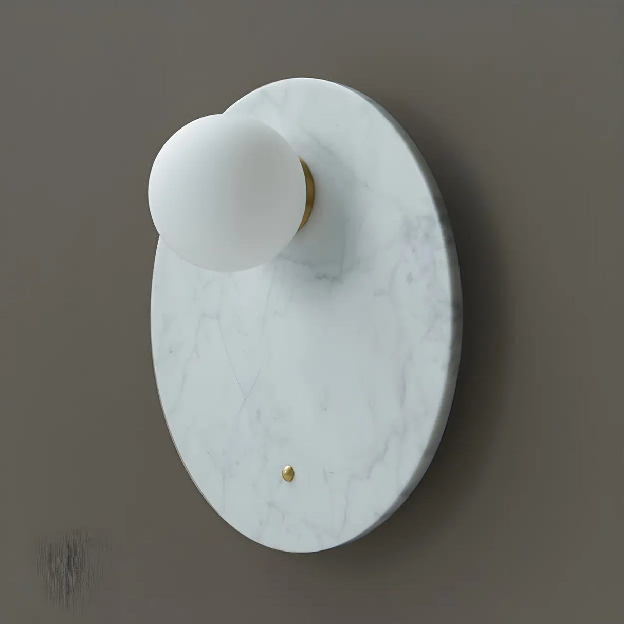 Nordic Elegant Oval White Marble Mini Bedroom Wall Sconce Image - 12