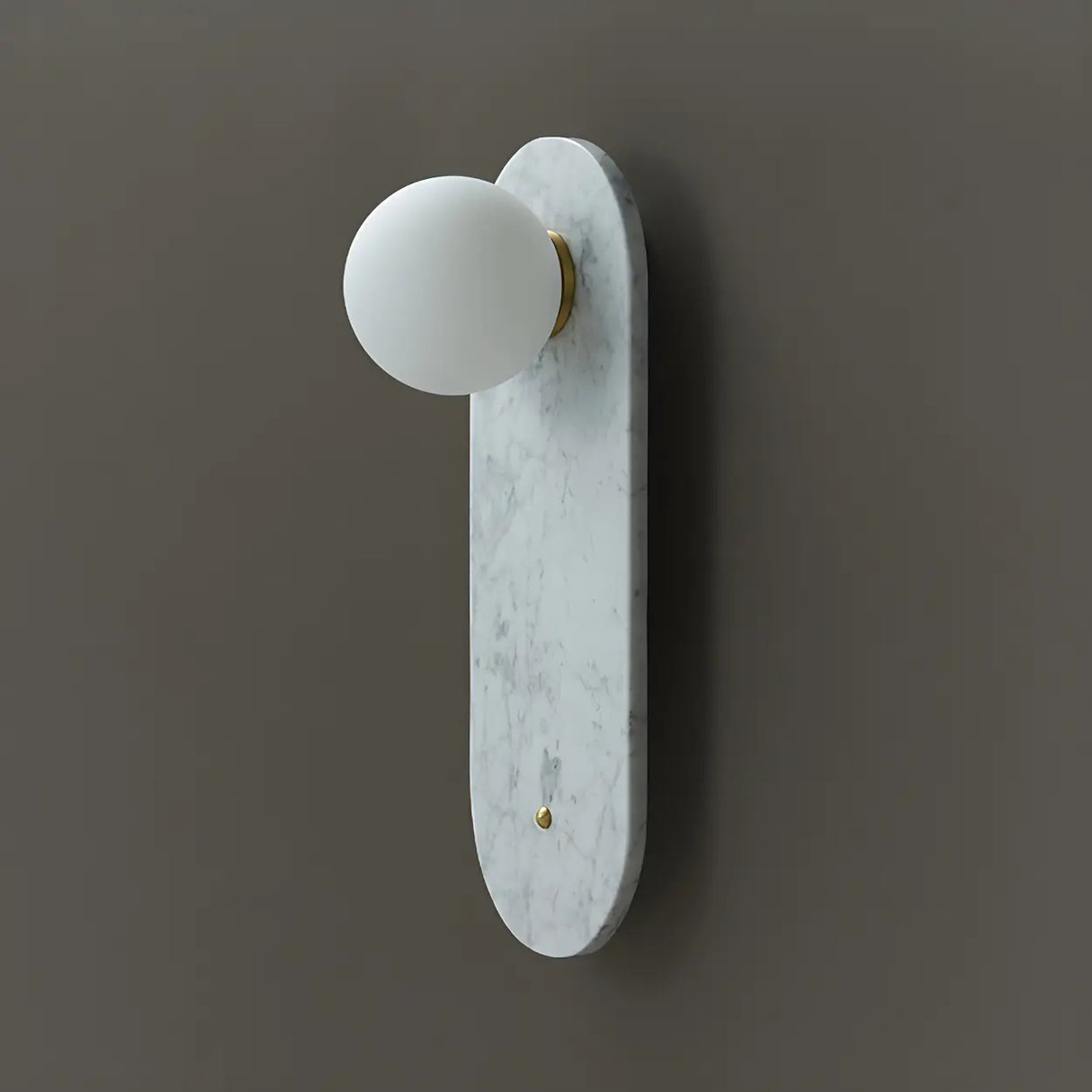 Nordic Elegant Oval White Marble Mini Bedroom Wall Sconce Image - 13